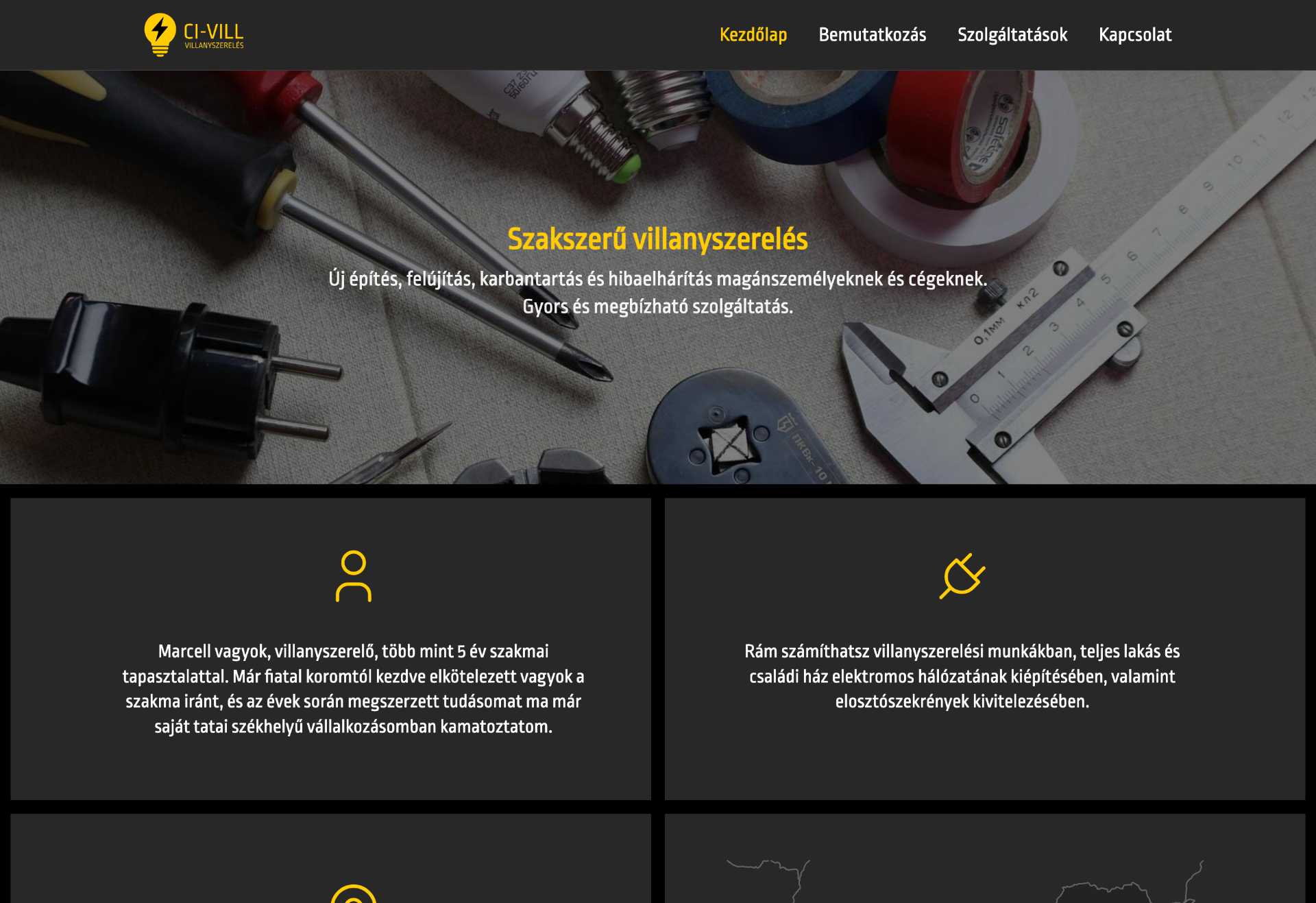 Ci-Vill villanyszerelés - Weboldal