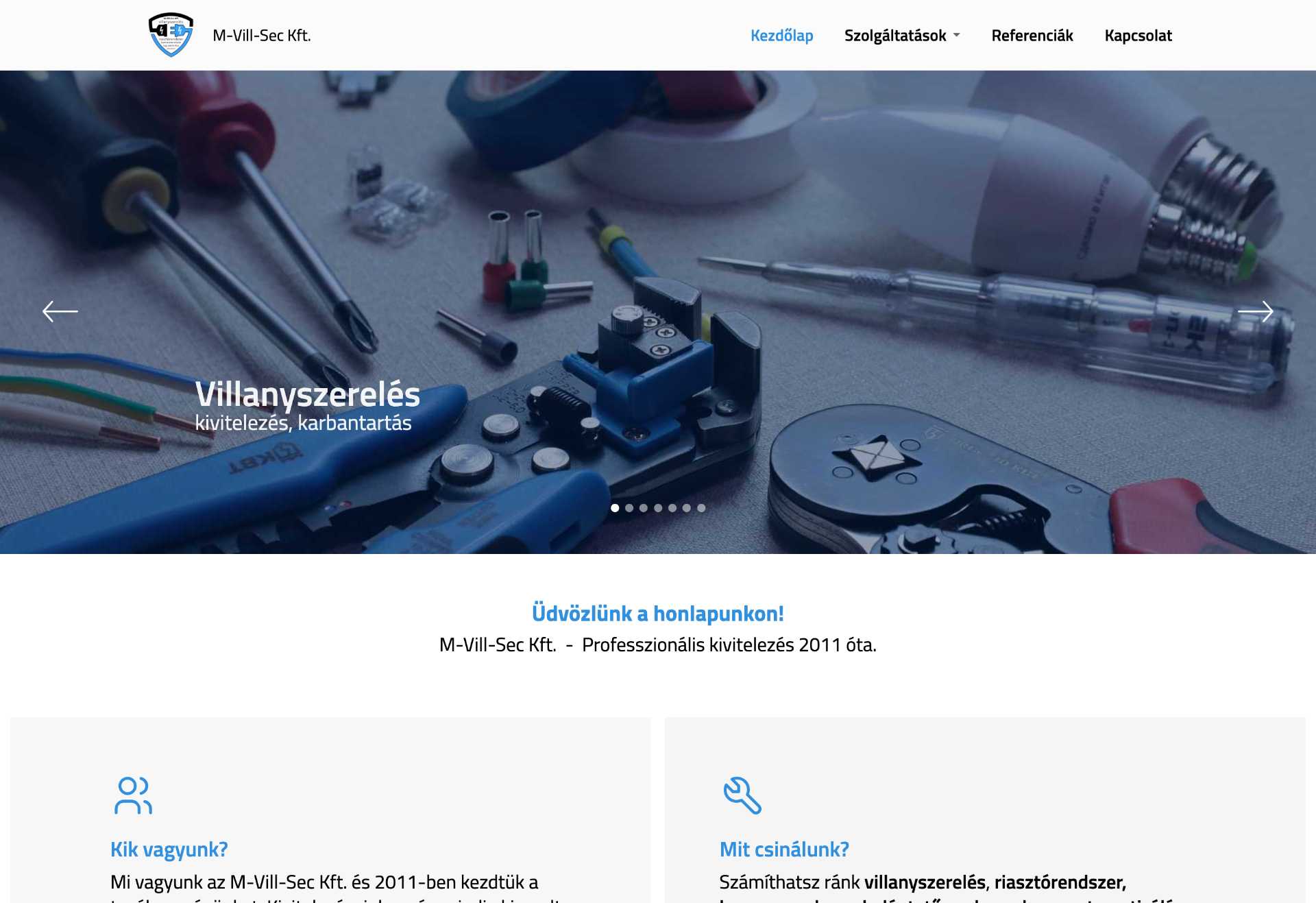 M-Vill-Sec Kft. - Weboldal