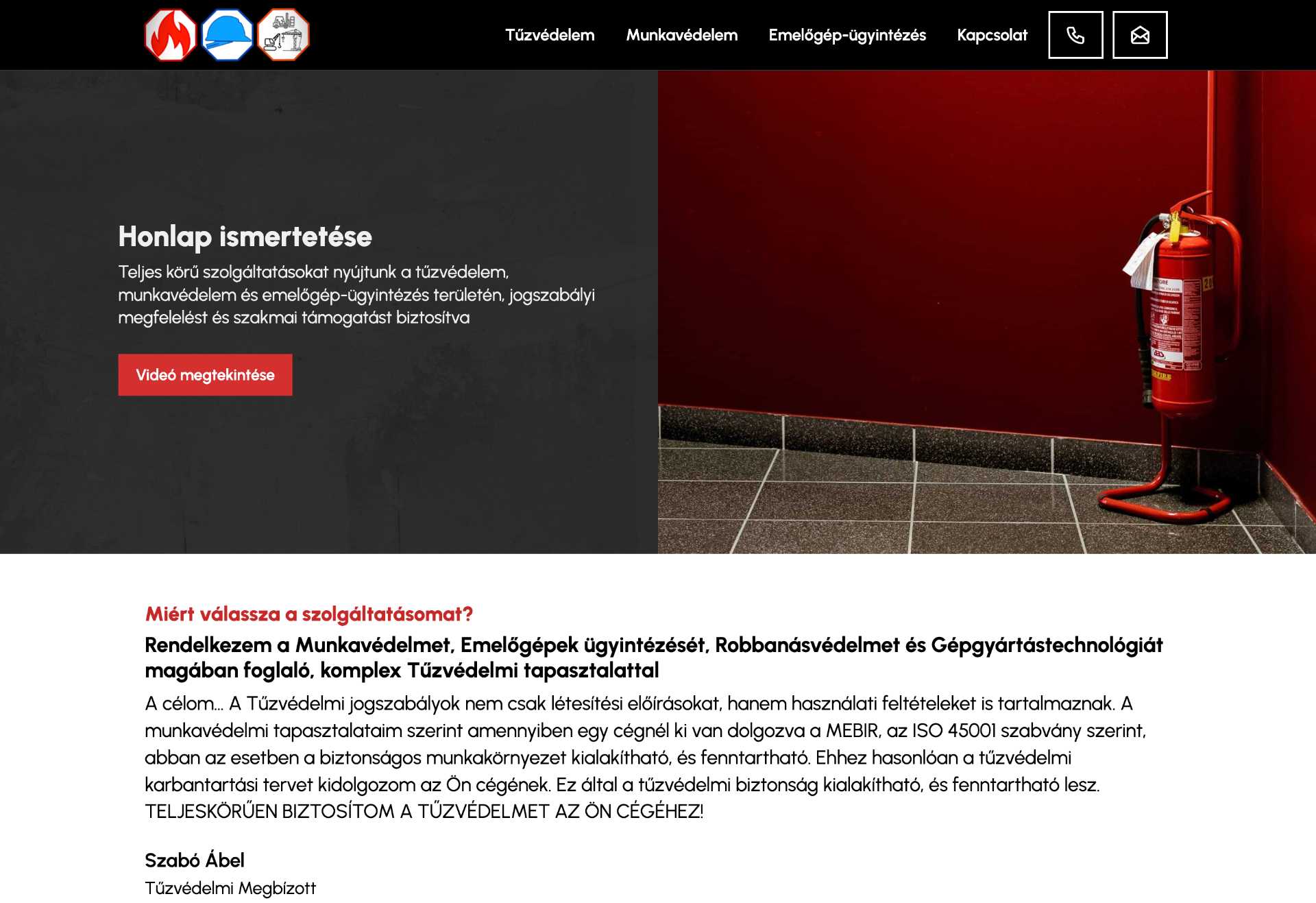 TME iroda - Tűzmentesen - Weboldal