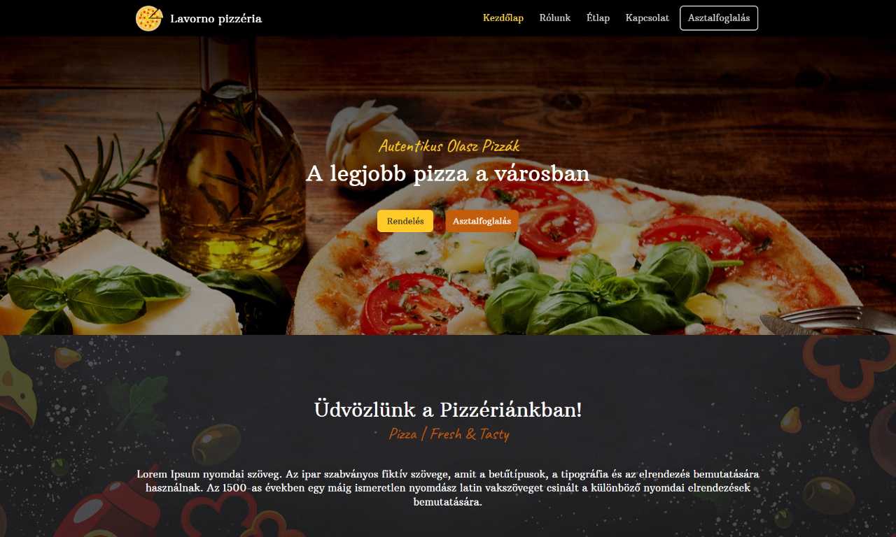 Lavorno pizzéria - Vendéglátás kategória - Témák - edigru weboldalkészítő rendszer
