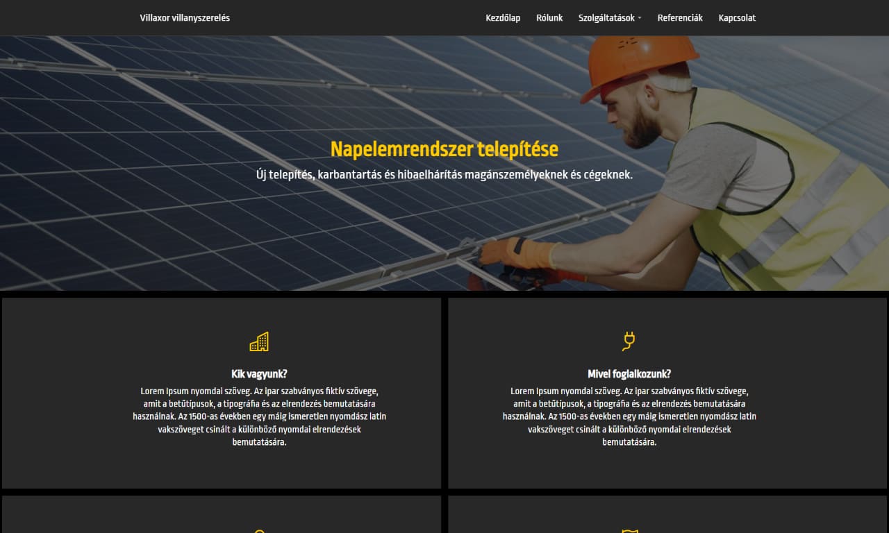 Villaxor villanyszerelés - Építőipar kategória - Témák - edigru weboldalkészítő rendszer